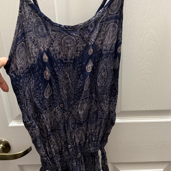 Navy Paisley Romper with Tassels - Picture 3 of 5